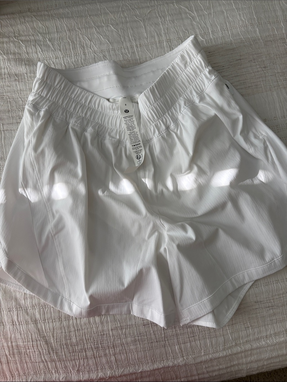 White Women's Athletic Shorts - Lightweight Comfort 5 inch inseem